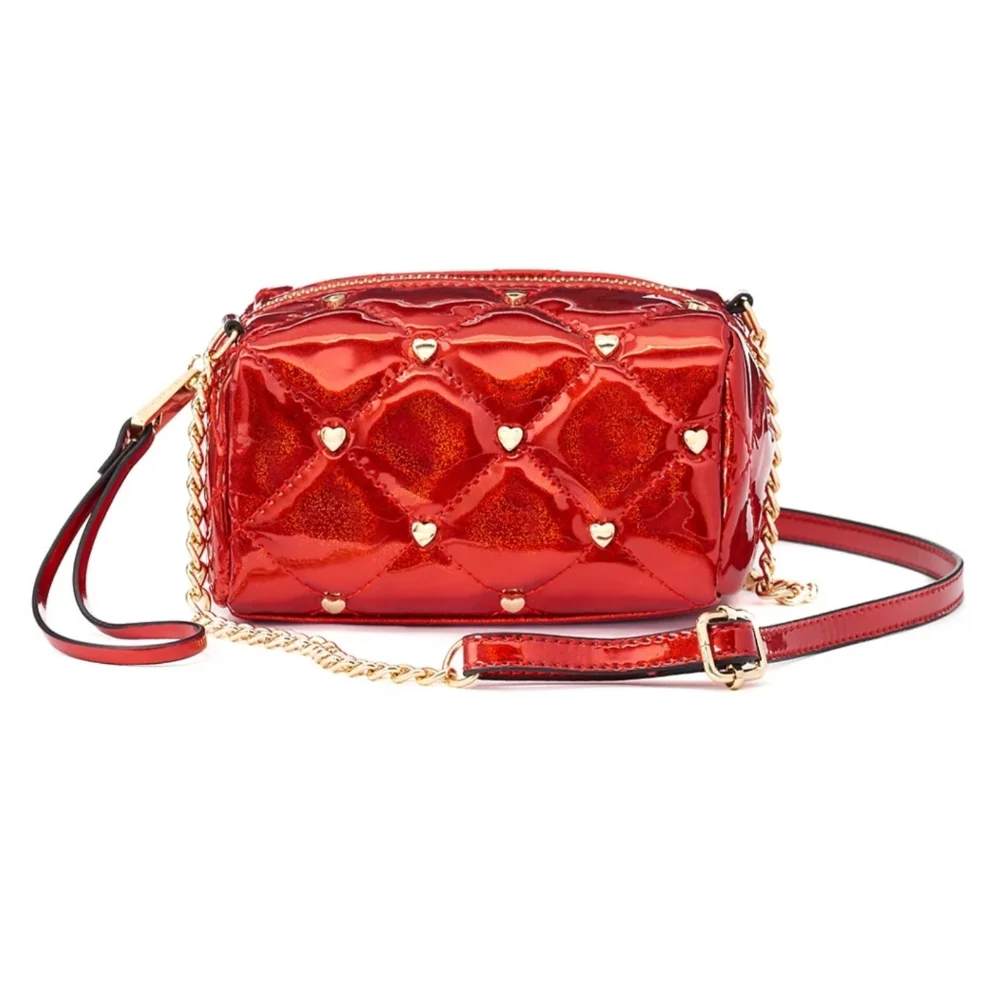 Juicy Couture Metallic Gold & Poppy Red Quilted Sofie Mini Crossbody Bag - Picture 1 of 15